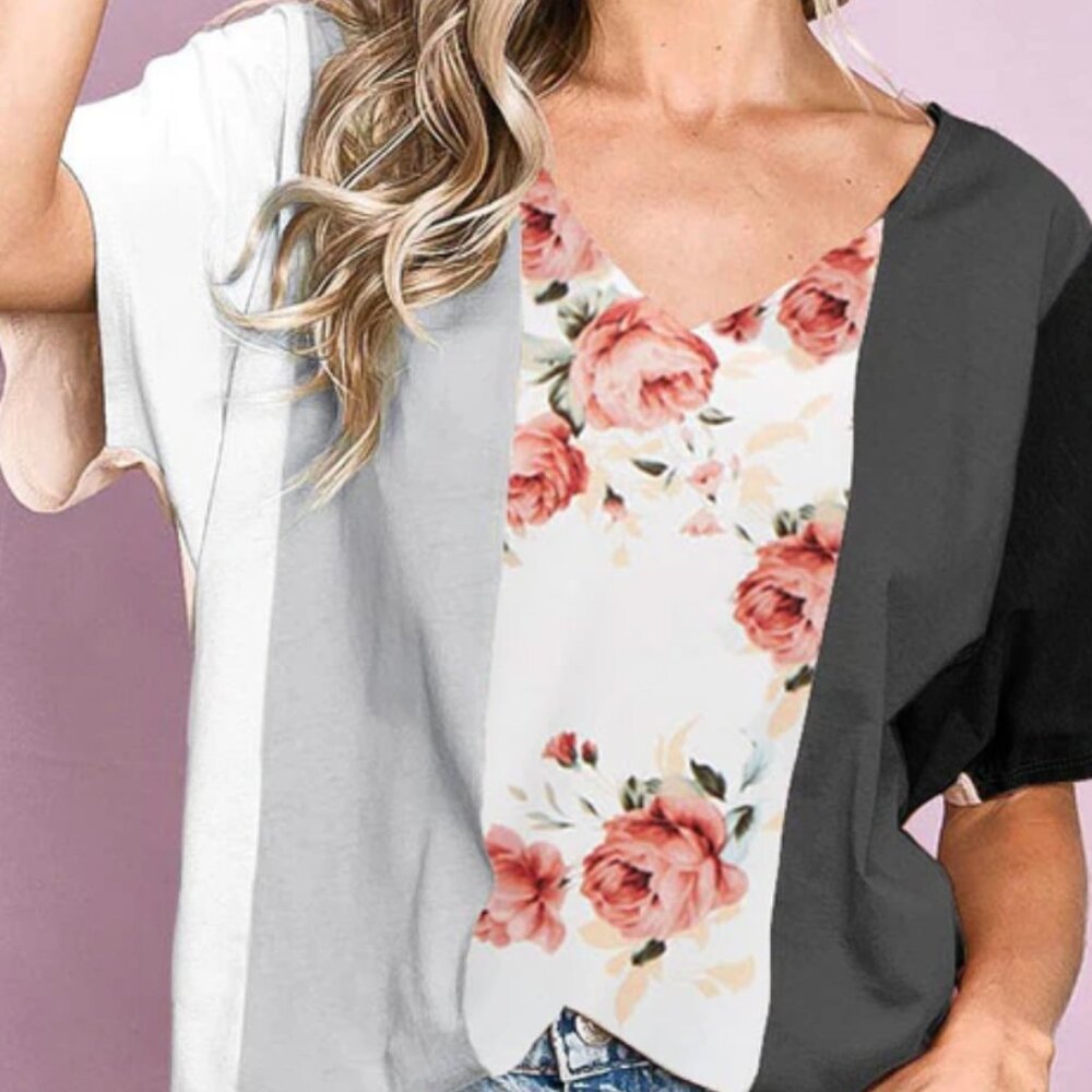#80  BIBI KNIT COLOR BLOCK TOP